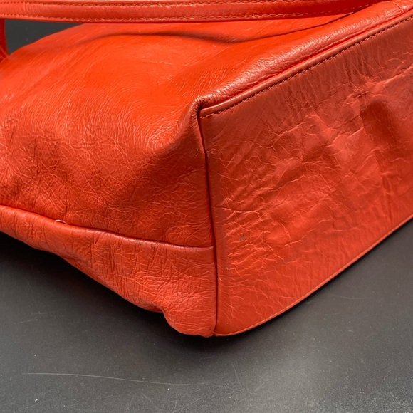 Latico NJ USA Vibrant Orange Leather Tote Shoulder Bag - Picture 7 of 13